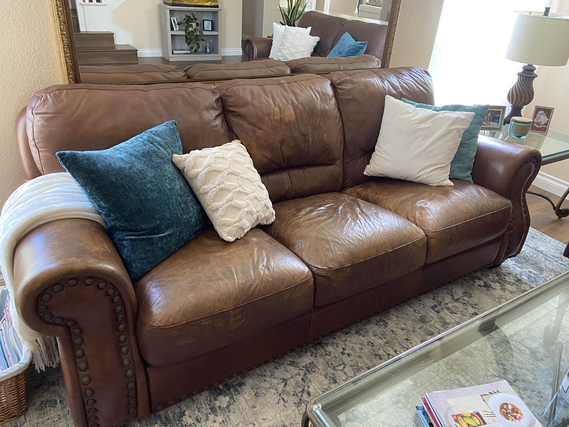Leather Couch/Sofa and Loveseat