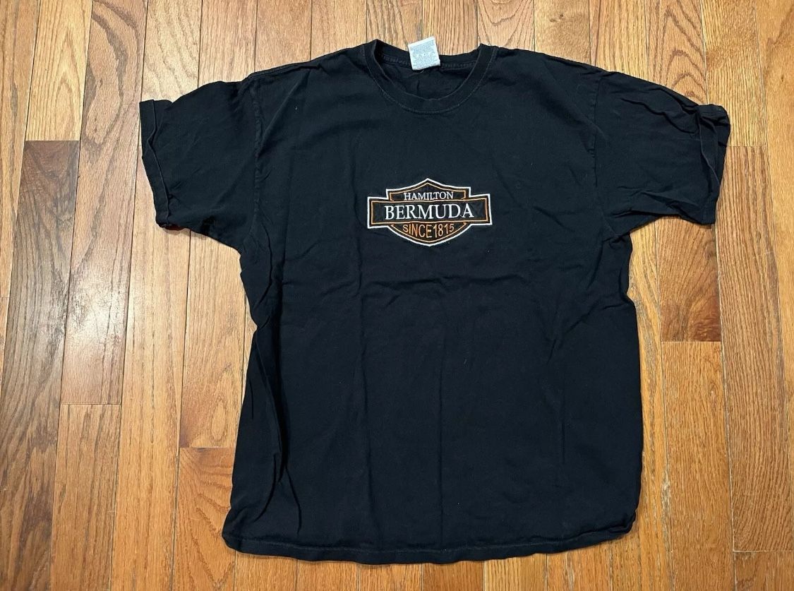 Vintage Retro Hamilton Bermuda Mens Harley Davidson Biker T-Shirt Shirt Top XL