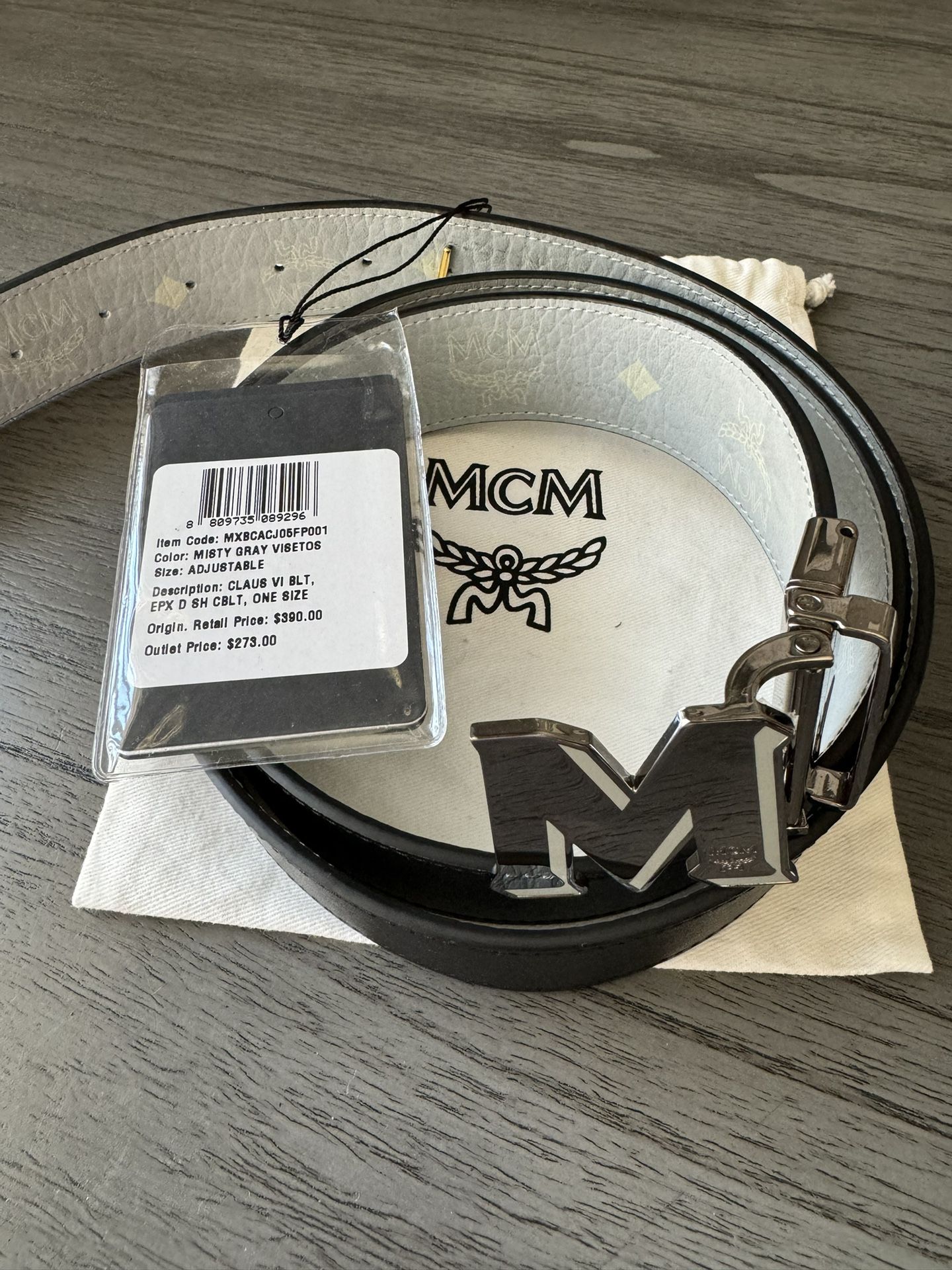 MCM Belt  reversible Black / Mist Grey
