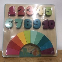 Counting Rainbows Wooden Puzzle Kids Toysl