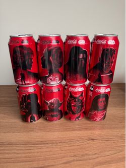 2025 Star Wars Coca-Cola COMPLETE SEALED SET 8 Coke Can Collection