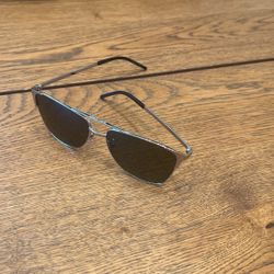 Saint Laurent Sunglasses Unisex Square SL280 004 Silver Size 59mm Green Lens