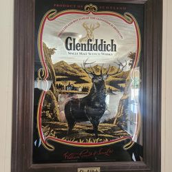 Large Vintage Glenfiddich Whisky Mirror 