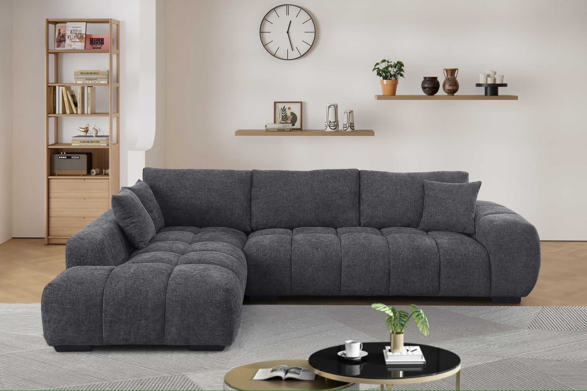 Oversized Lounge Style L-shaped Modular Chaise Lounge Sectional Sofa Couch