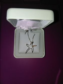 Starfish Sterling silver diamond accent starfish pendant