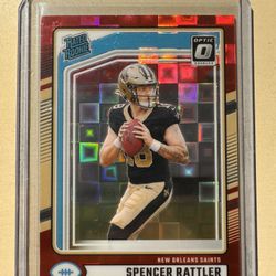 2024 Donruss Spencer Rattler Optic Rated Rookie Red Pandora  #359 New Orleans Saints 