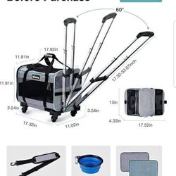  Pet Carrier with Wheels. (Carrier ONLY)