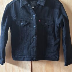 Women’s Black Jean/wool Levi Jacket