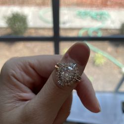 Moissanite & Cubic Zirconia Engagement Ring (Size 6 1/2)