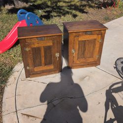 Vintage Oak Nightstands