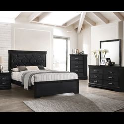 B6918 Amalia Black Bedroom Set 5pc Queen 🤗😘💕