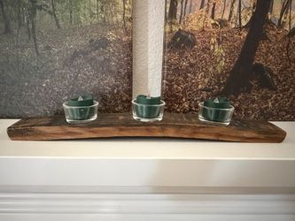3 wine barrel candle holder
