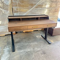 48x26in” Standing Desk With 3 Drawers & Monitor Shelves