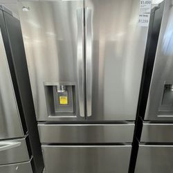 36”W 4 Door French Door Refrigerator Smart Standard Depth 