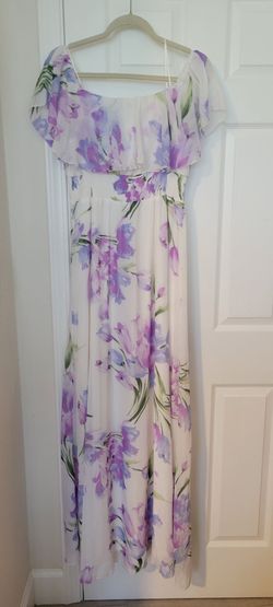 New- offshoulder floral midi dress- large