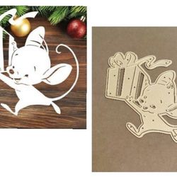 Cute Little Christmas Mouse Die Cut