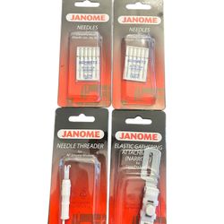 Janome Overlock Serger . Needles , Elastics Gathering, 