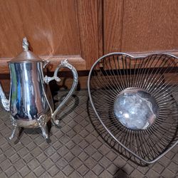 Vintage Silver Footed Coffee Tea Pot
