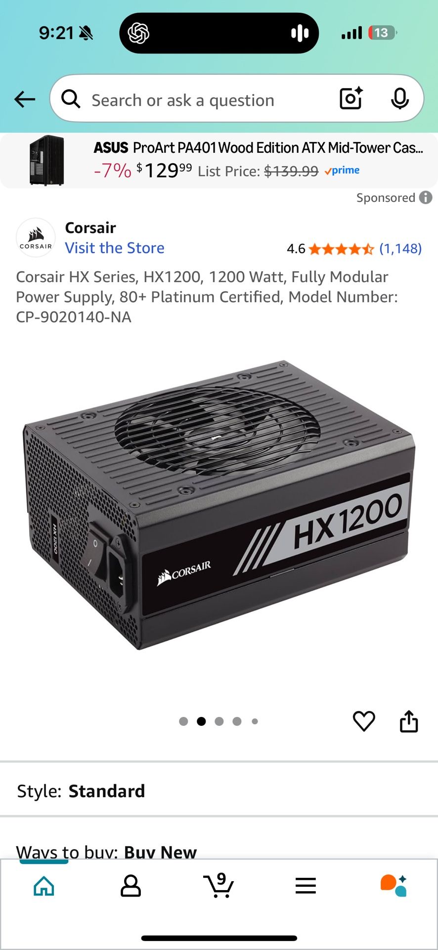 Corsair HX1200(Custom Painted White/black)