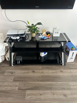 Black glass entertainment center