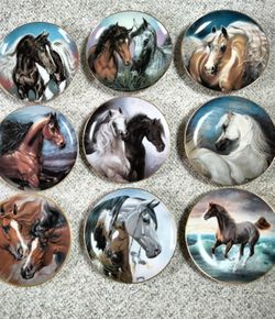 9 Ceramic Horse Collectors plates