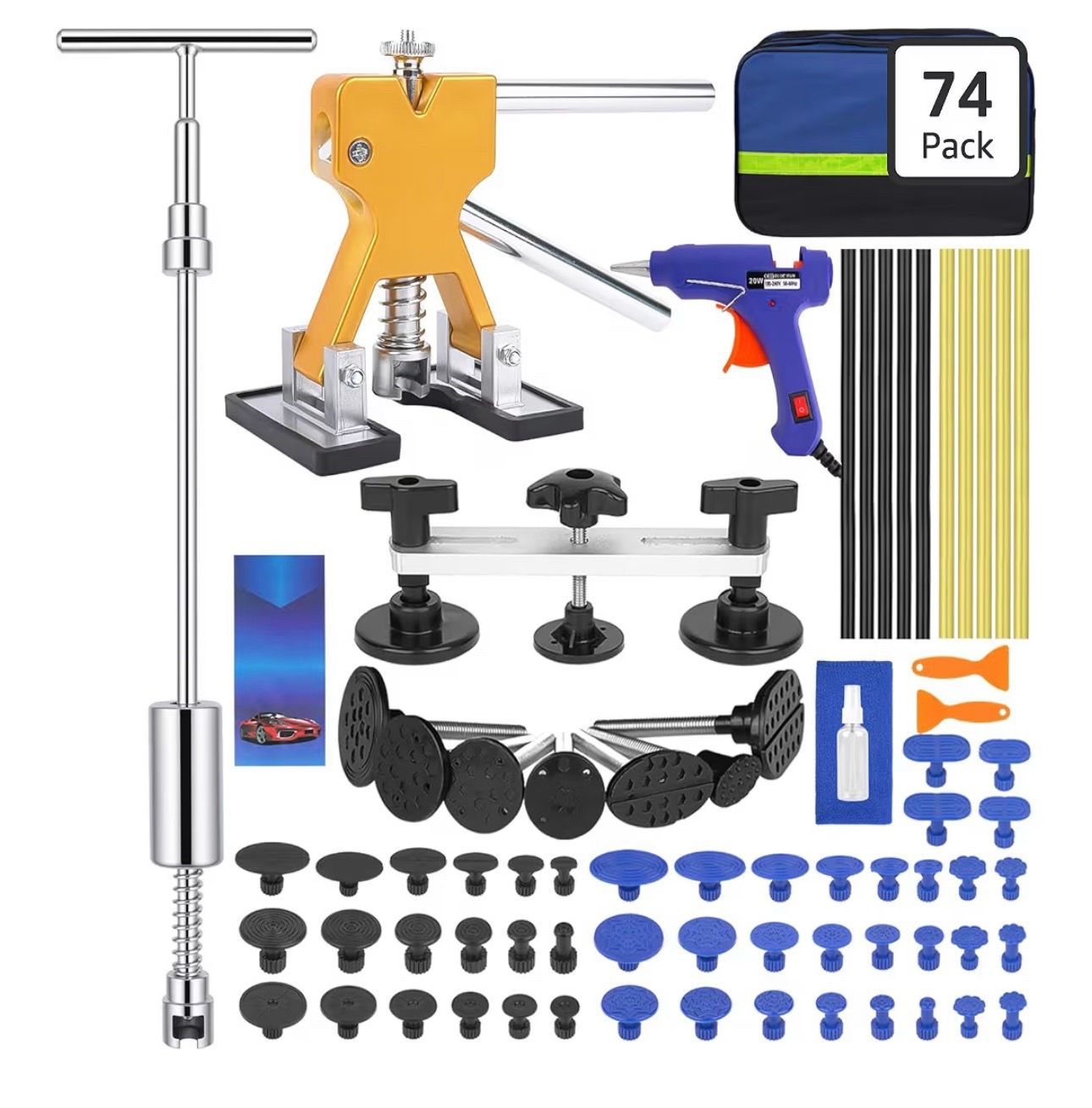 Car Dent Puller Kit, Paintless Dent Remover Tool, Easy-Operate & Paint-Safe Dent Repair Kit