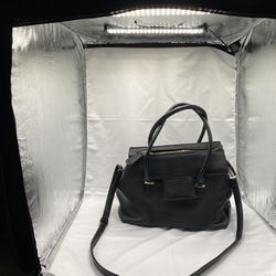 Front Hobo Black Faux Leather Bag