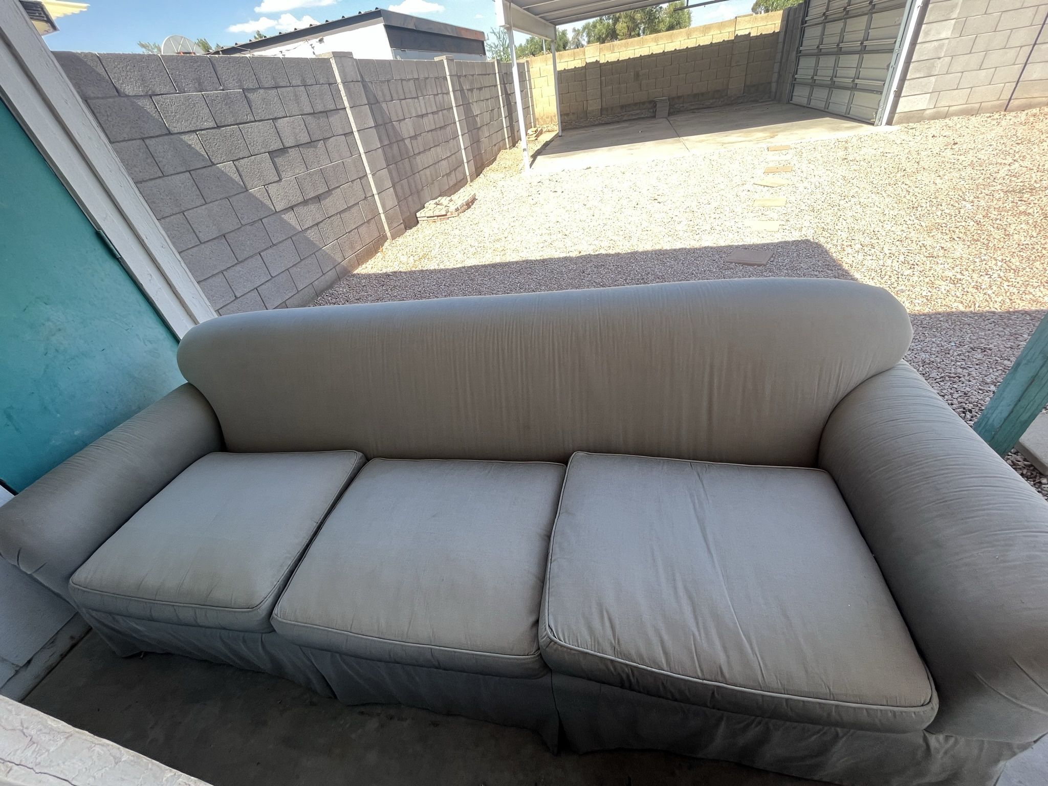 Tan/ Grey Couch And Chairs