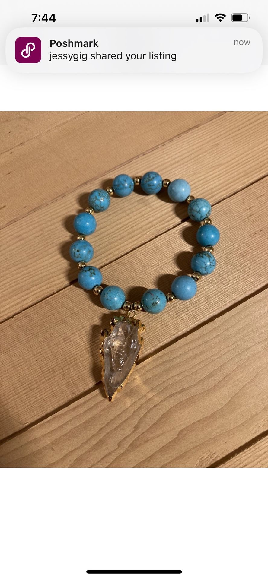 Turquoise And Crystal Bracelet