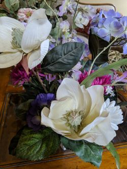 Artificial Flower Arrangements, Hydrangea, Magnolia Silk Flower Arrangement