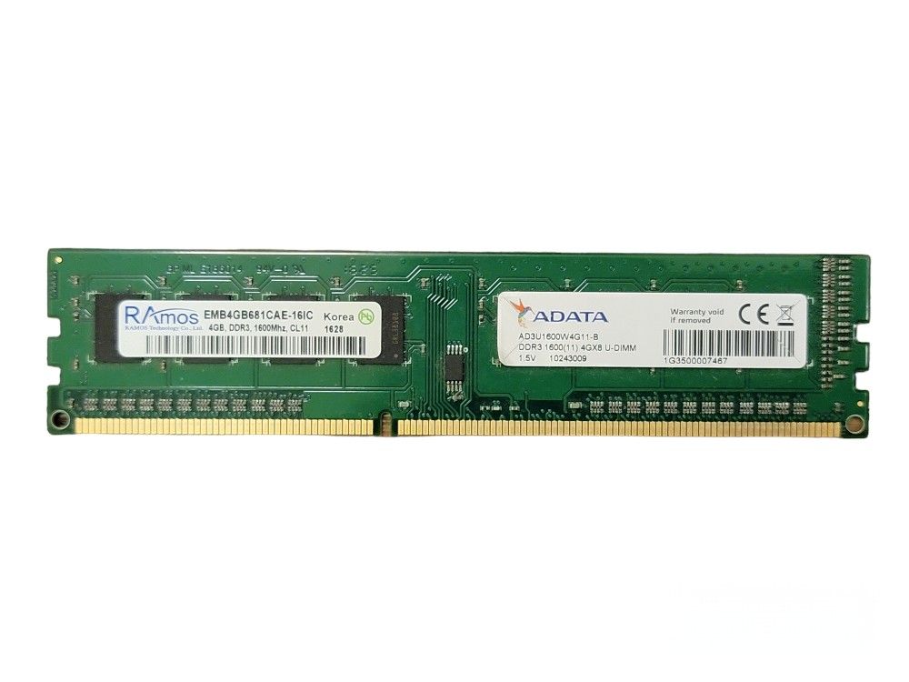 RAmos 4GB DDR3 1600Mhz 288 pin Desktop Memory Non ECC 2400 Low Density RAM