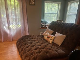 Double Chaise Lounge with Leopard Print