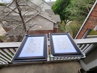 Set of 2 Azzure Home 16x20 Black Distressed Frames - Matted to 11x14