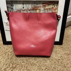 Valentines Gift NWT PINK Coach Derby crossbody pebble leather 
