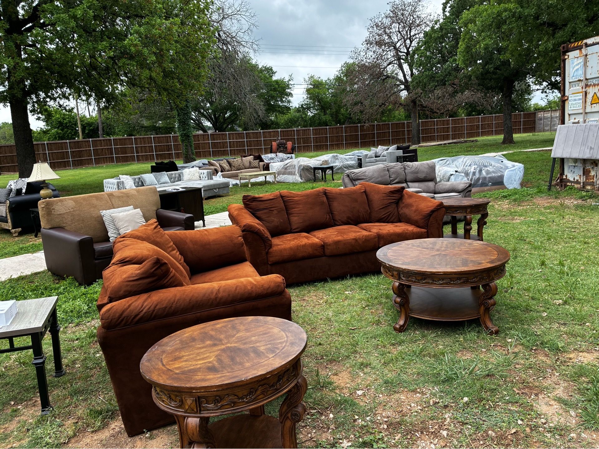 2pc Brown Sleeper Sofa Set with Queen Futon Mattress, Spacious and Comfortable