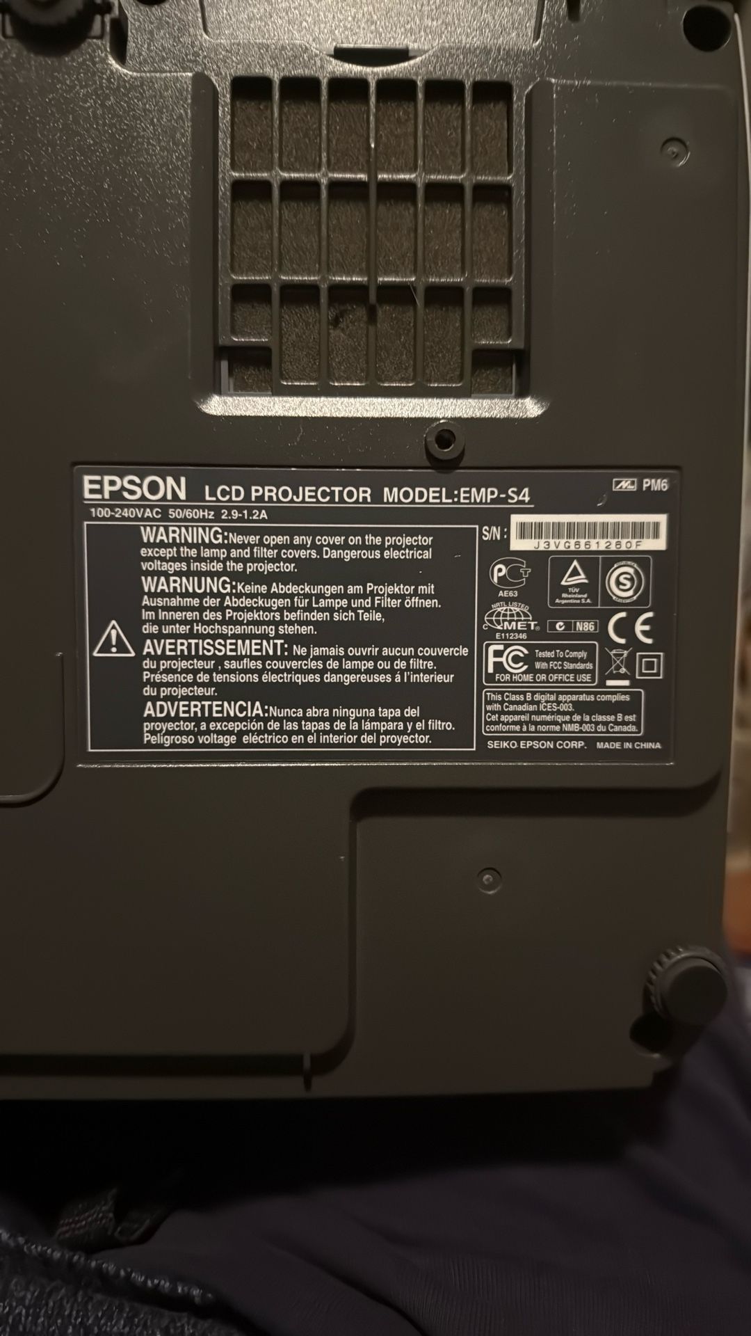 Epson LCD Projector Model Emp-s4