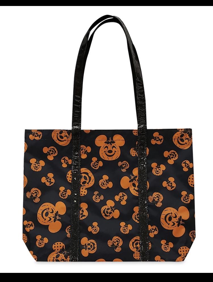  Mickey and Minnie Mouse Jack-o'-Lantern Halloween Tote Disney 