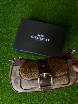 Coach Signature Shearling Small Shoulder Bag