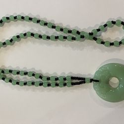 This exquisite Burmese handmade natural jade necklace symbolizes wealth and good fortune! A warm blessing for precious moments in life!