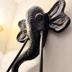 Awesome 😎 !! Hand Carved + Imported Teak Wood Elephant Wall Mount Decoration !!