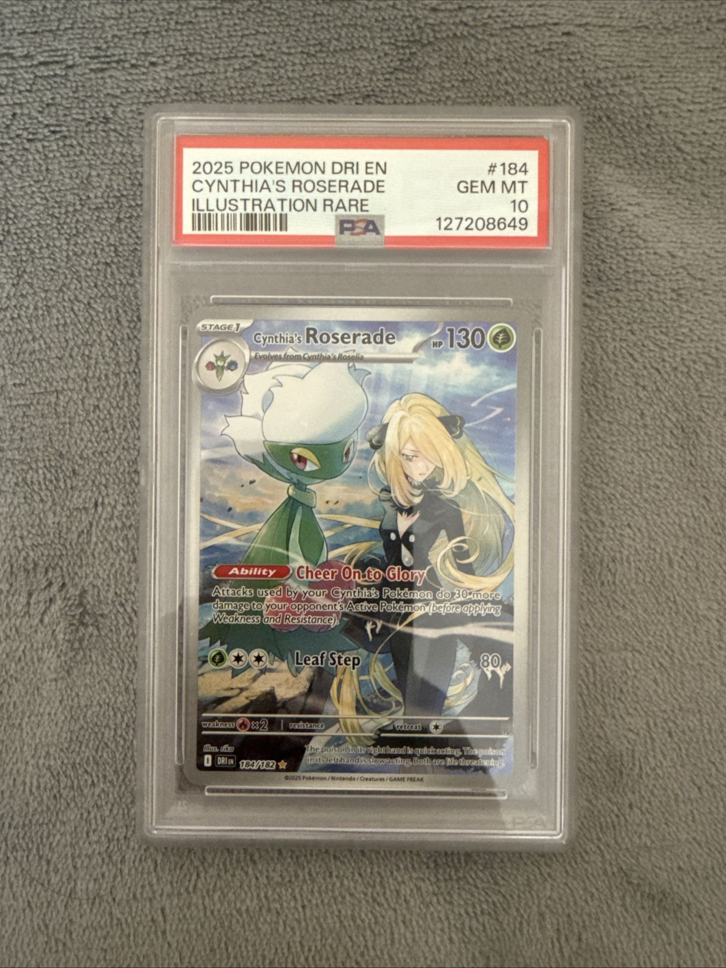2025 Pokémon Cynthia’s Roserade Illustration Rare – PSA 10 GEM MINT