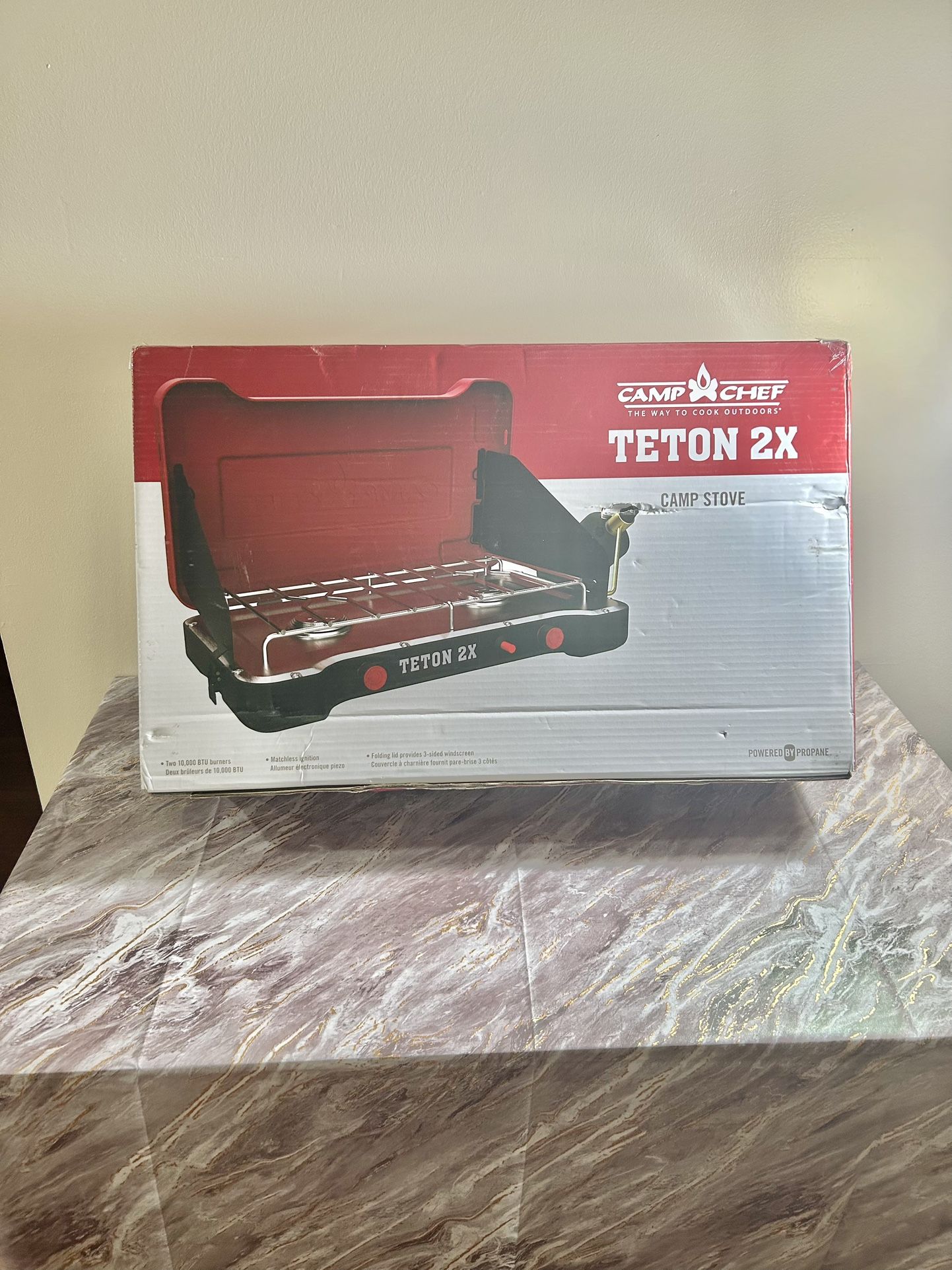 Brand New Camp Chef Teton 2X 2 -Burner Propane Push and turn (no burner material)