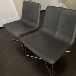 West Elm Slope Leather Lounge Chairs