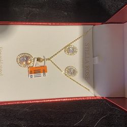 Gold Chain, And Earrings