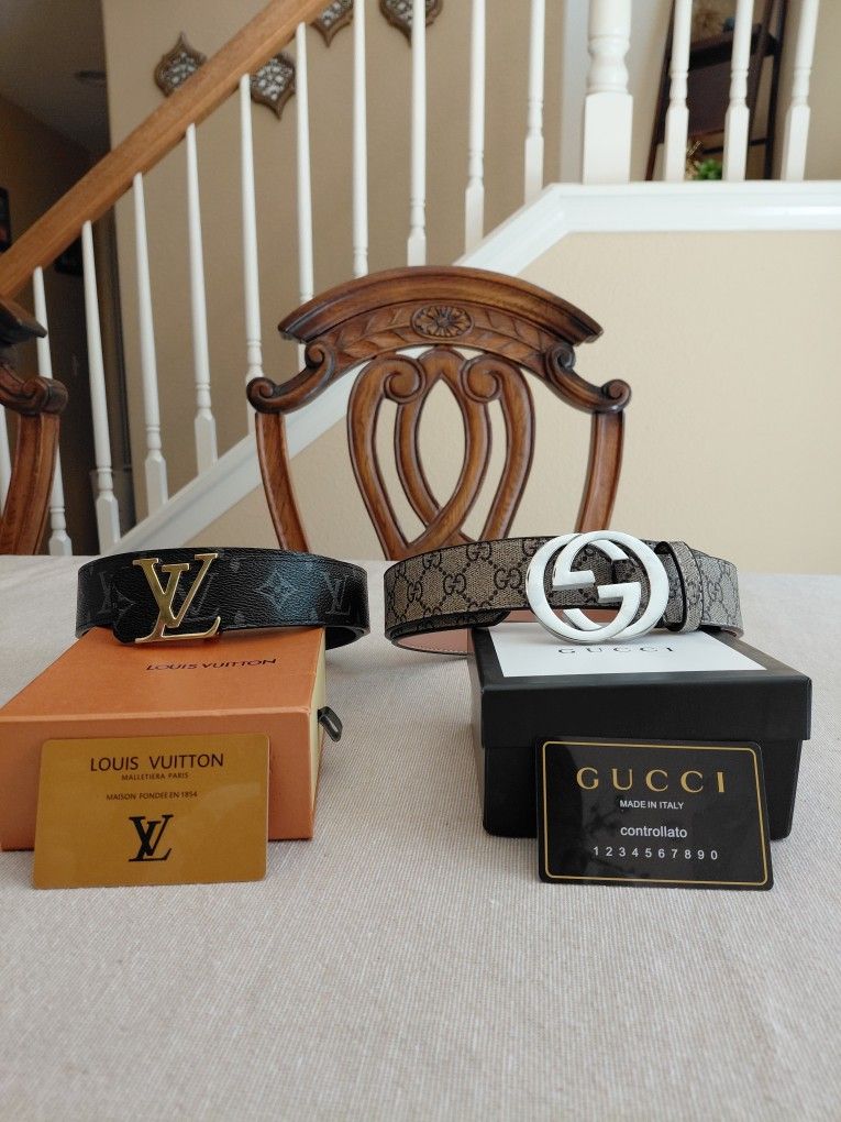Louis Vuitton And Gucci Belts