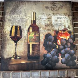 Wine & Grapes Canvas Art Print