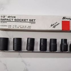 NEW 307IMDY SNAP ON Tools 7pc 1/2" Drive STANDARD Impact Socket  3/8 - 11/16 
