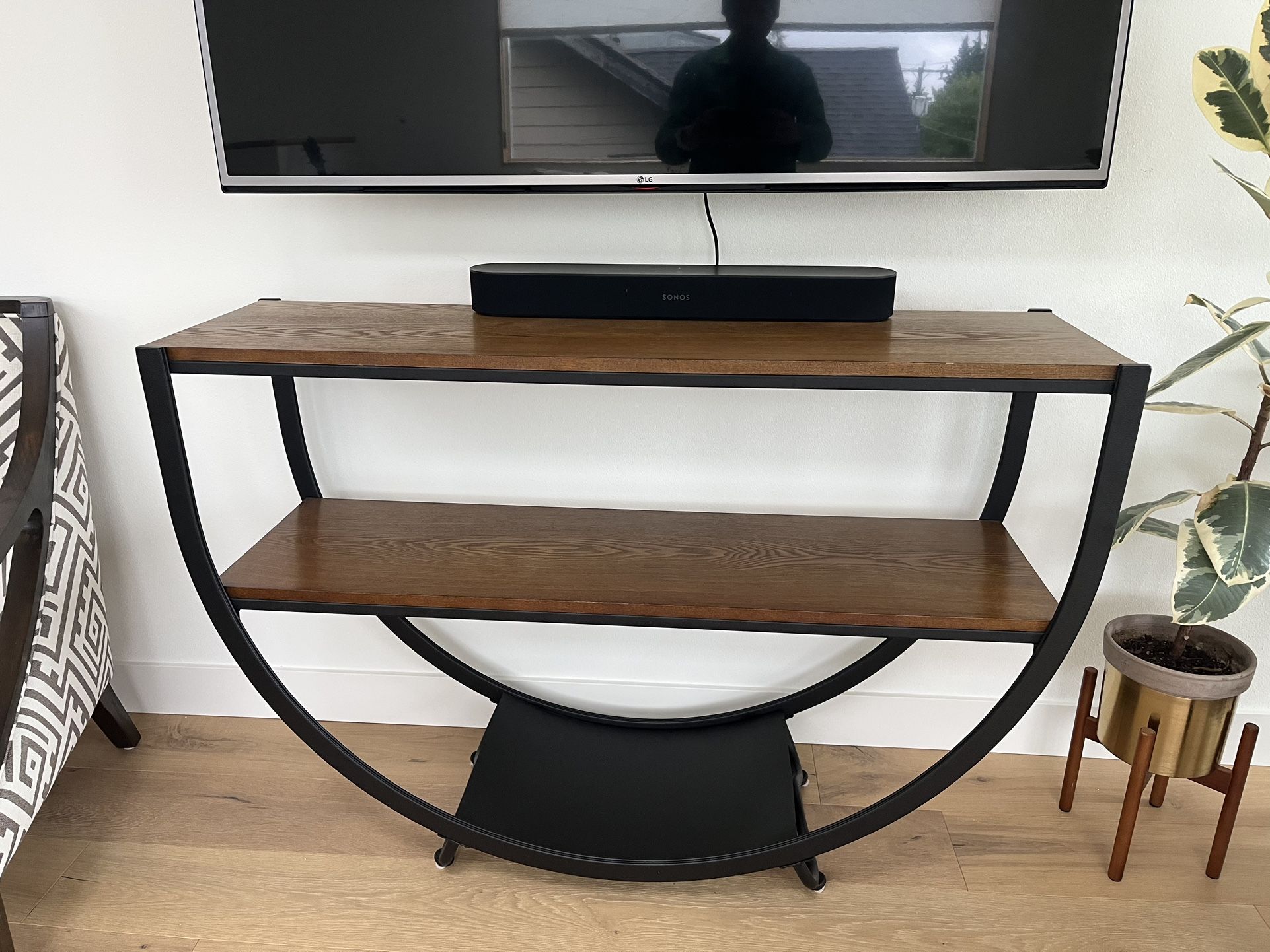Rustic Industrial Style Metal Distressed Wood Console Table
