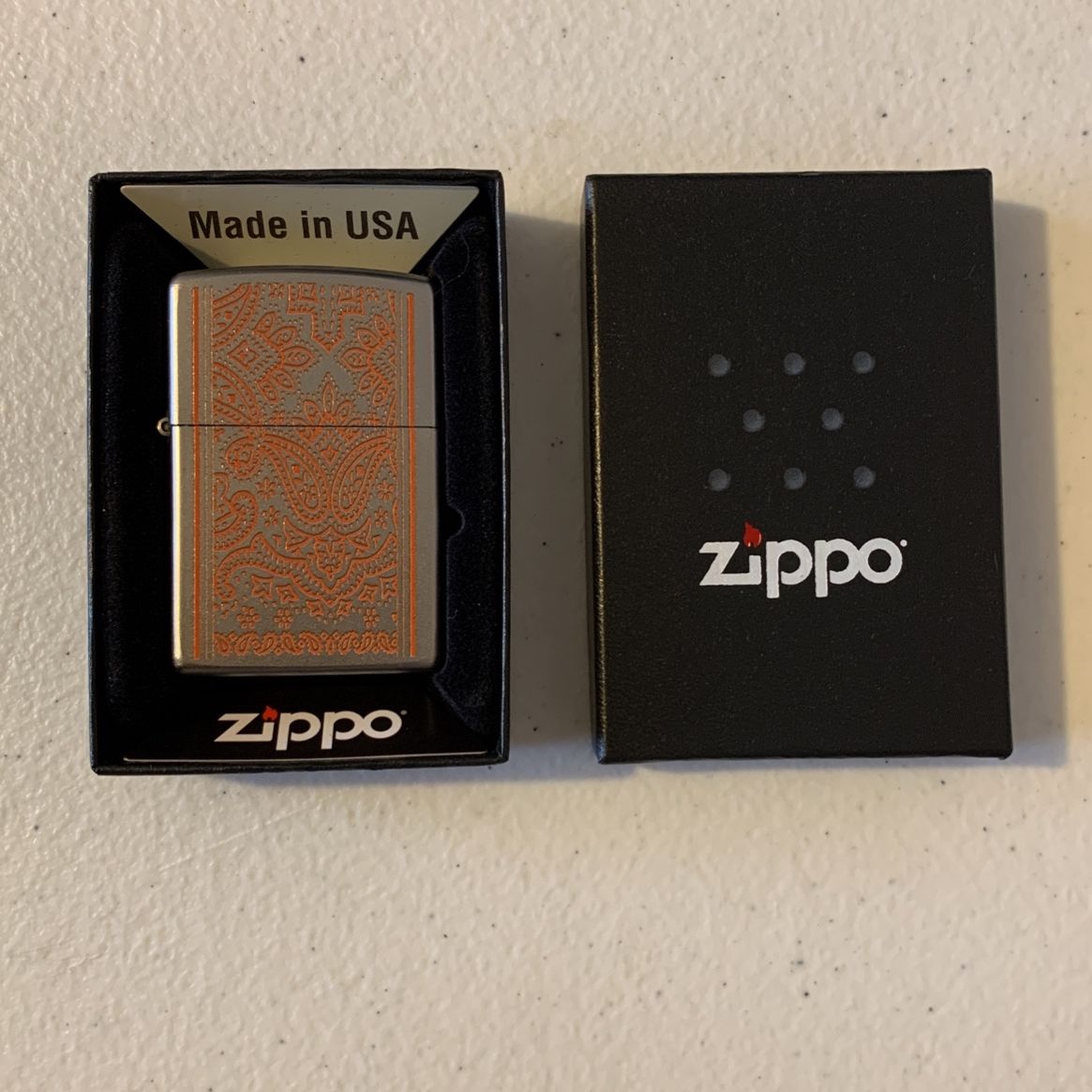 Marlboro limited edition Orange Paisley Zippo, for Sale in North