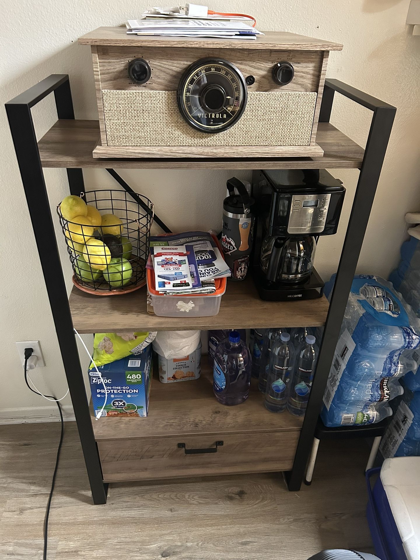 Standing Shelf With Drawer